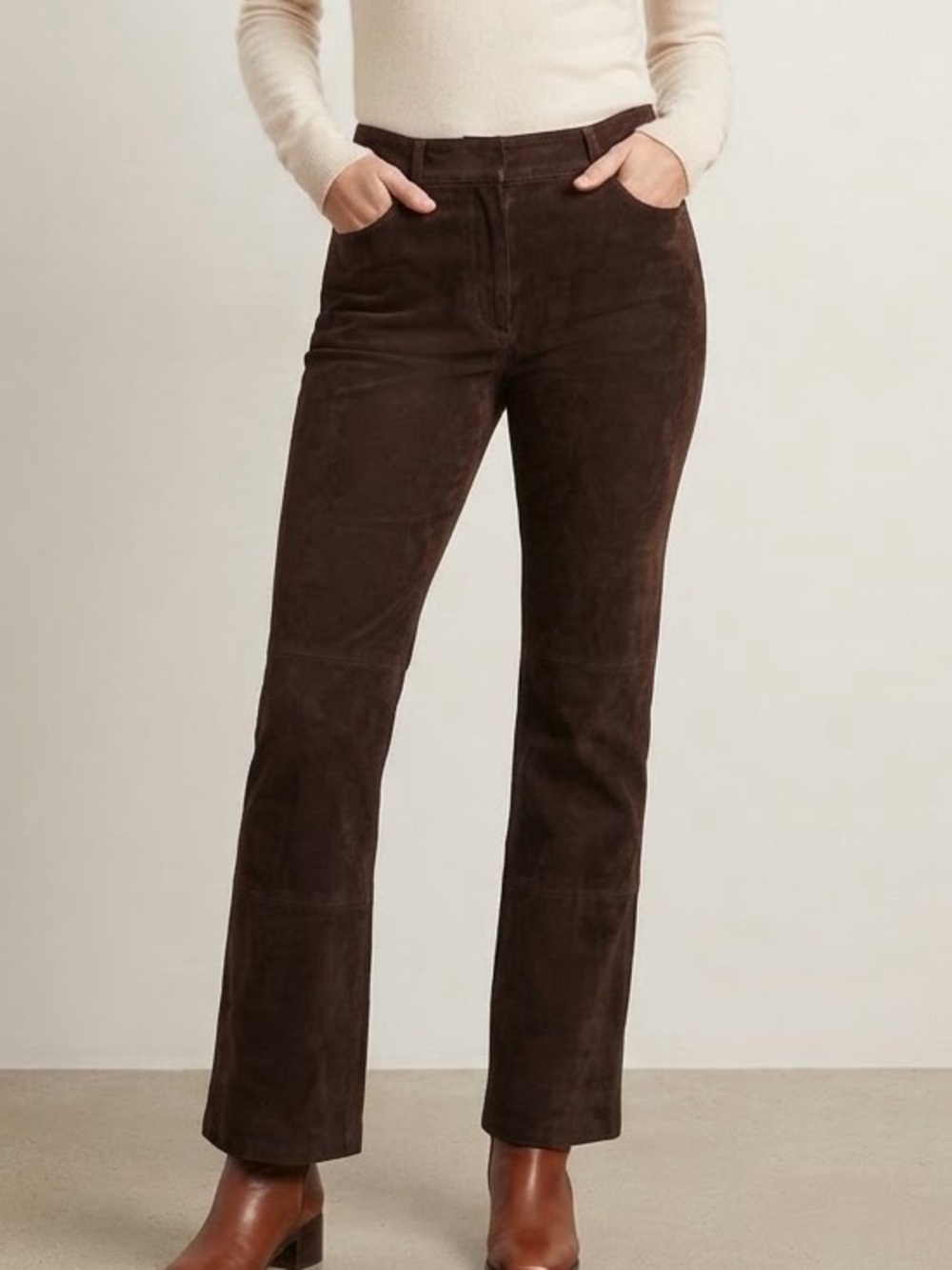 Simons Contemporaine Sz 14 Petite Genuine Brown Leather Pants